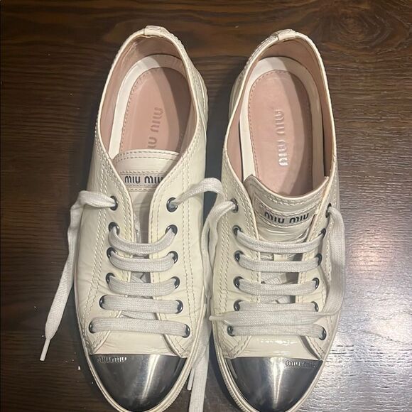 MIU MIU Patent leather white sneakers - Picture 14 of 14